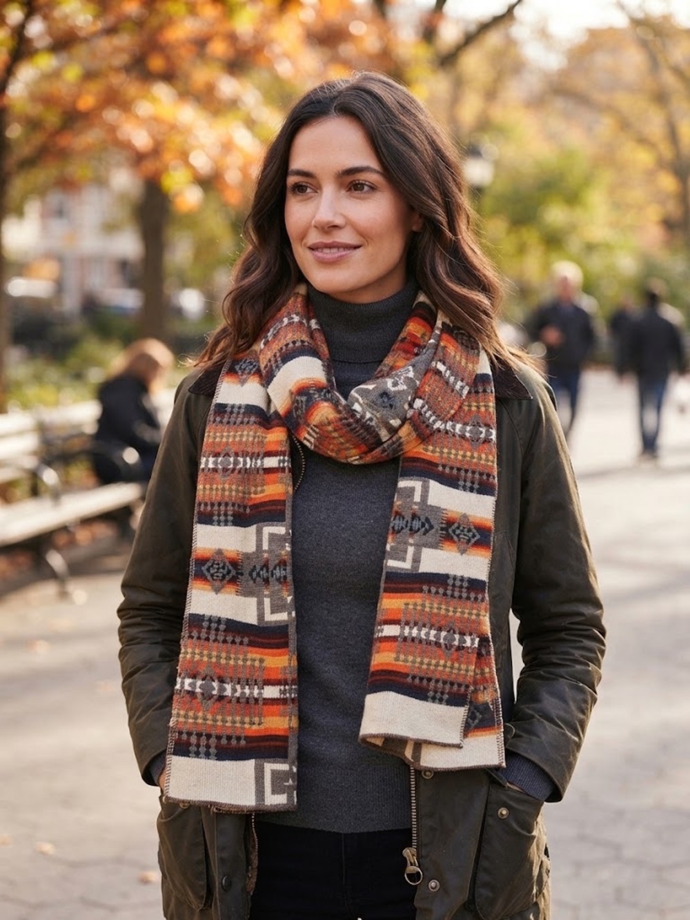 Pendleton 100% Merino Wool Aztec Pattern Winter Scarf